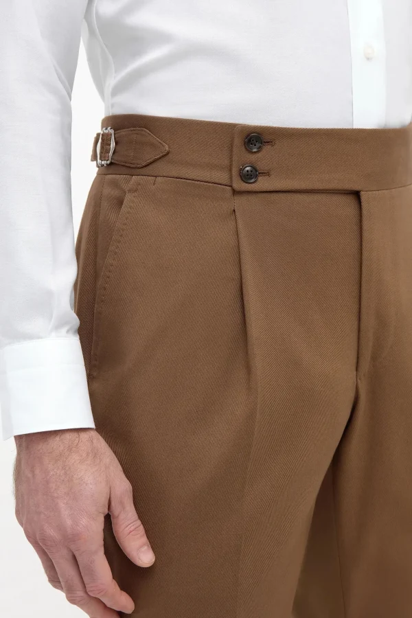 Brown cotton Soragna trousers - Made in Italy