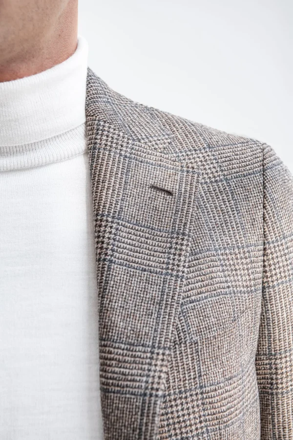 Brown Prince of Wales Jacket - Made in Italy