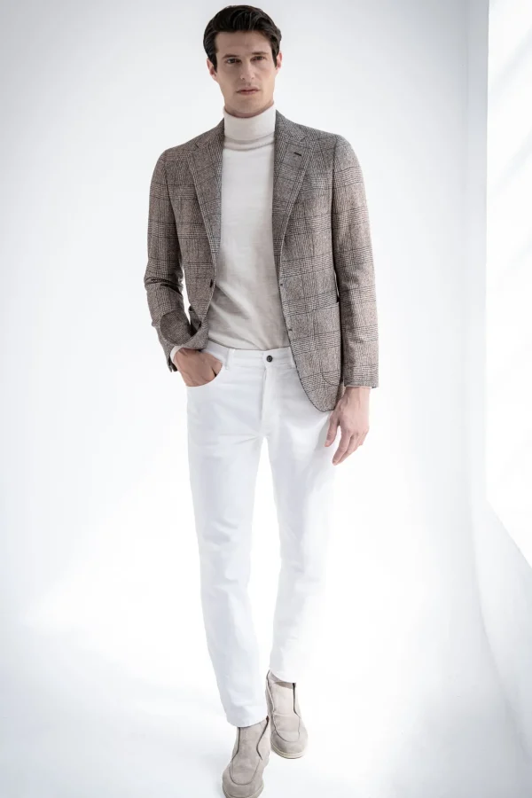 Brown Prince of Wales Jacket - Made in Italy
