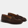 Brown suede tassel loafers - Made In Italy