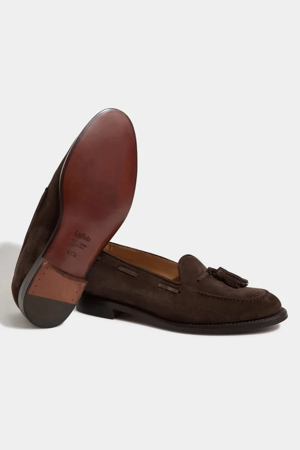 Brown suede tassel loafers - Made In Italy
