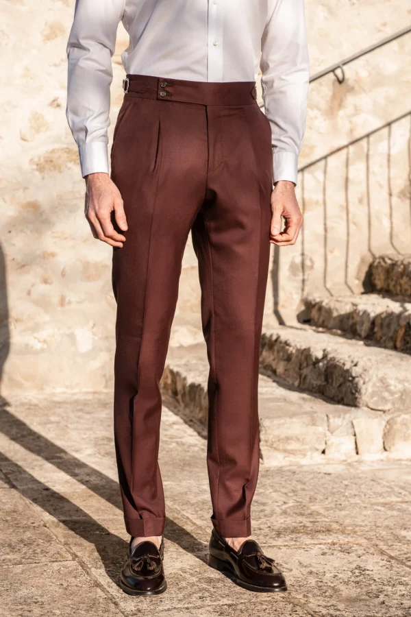 Burgundy trousers