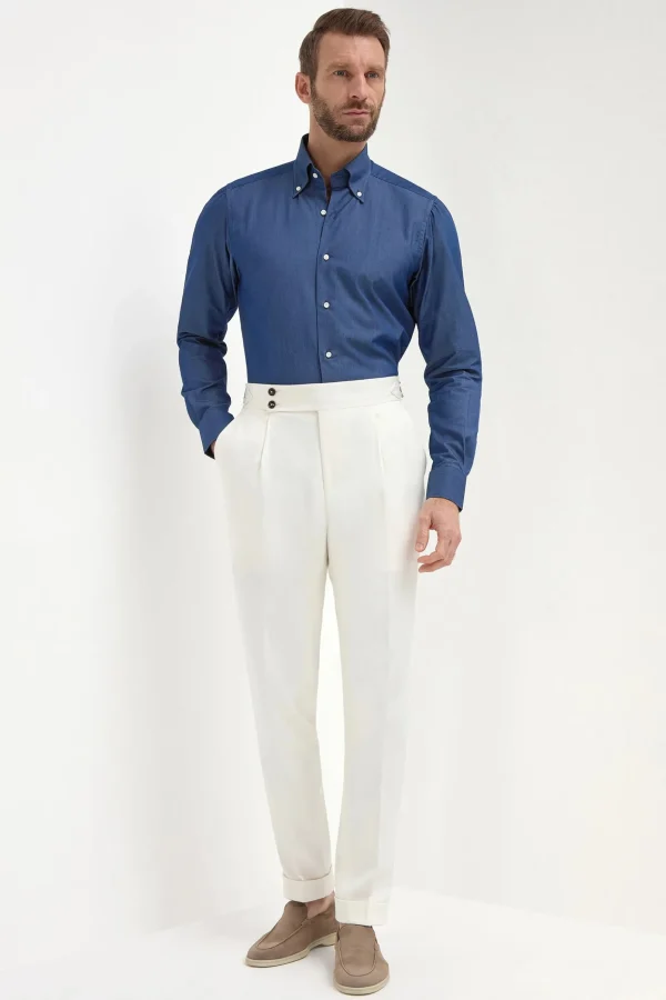 Button down denim shirt ”Sartoriale collection” - Made In Italy