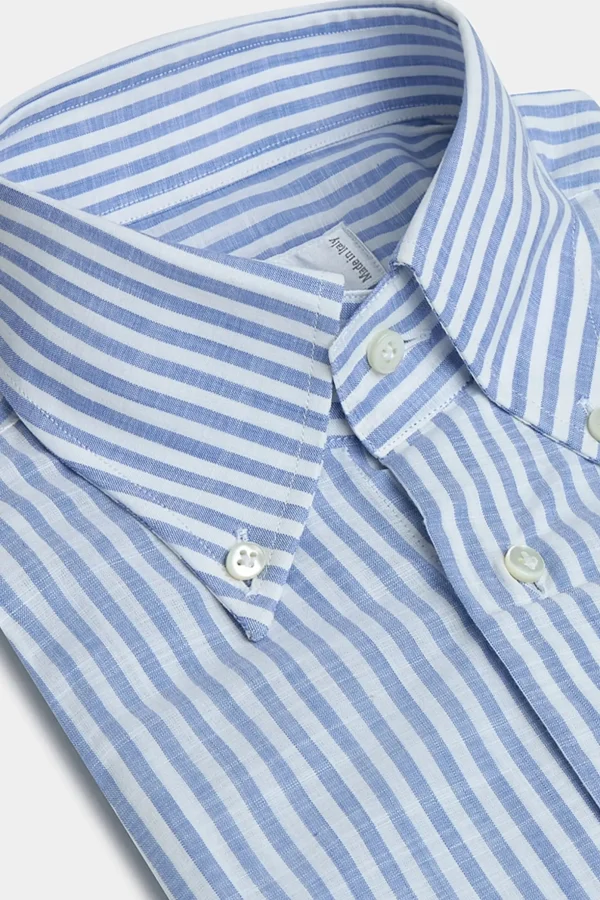 Button down light blue striped shirt ”Sartoriale collection”- Made In Italy