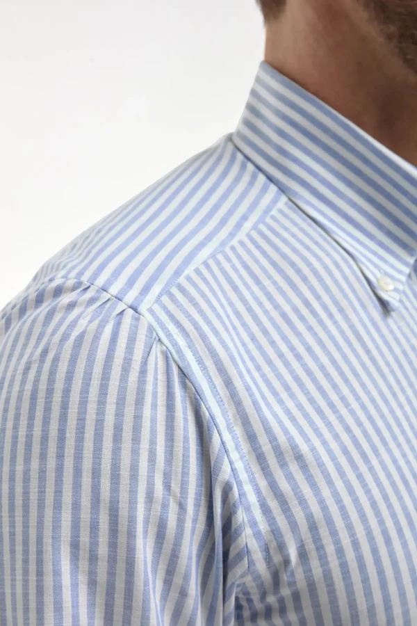 Button down light blue striped shirt ”Sartoriale collection”- Made In Italy