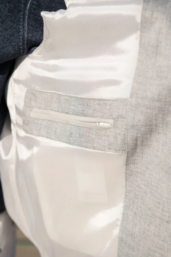 Chalk grey linen vest – Made in Italy