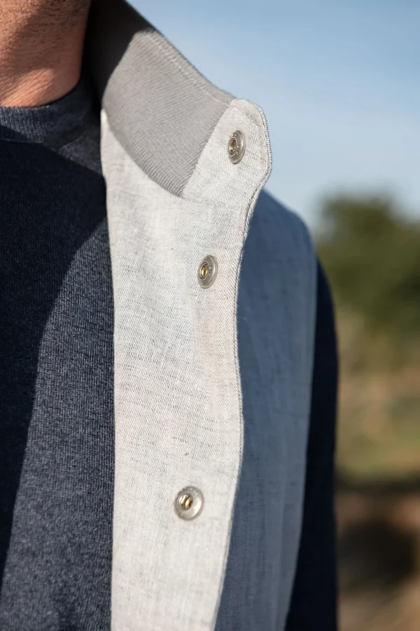 Chalk grey linen vest – Made in Italy