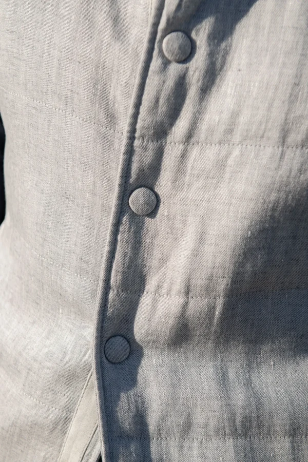 Chalk grey linen vest – Made in Italy