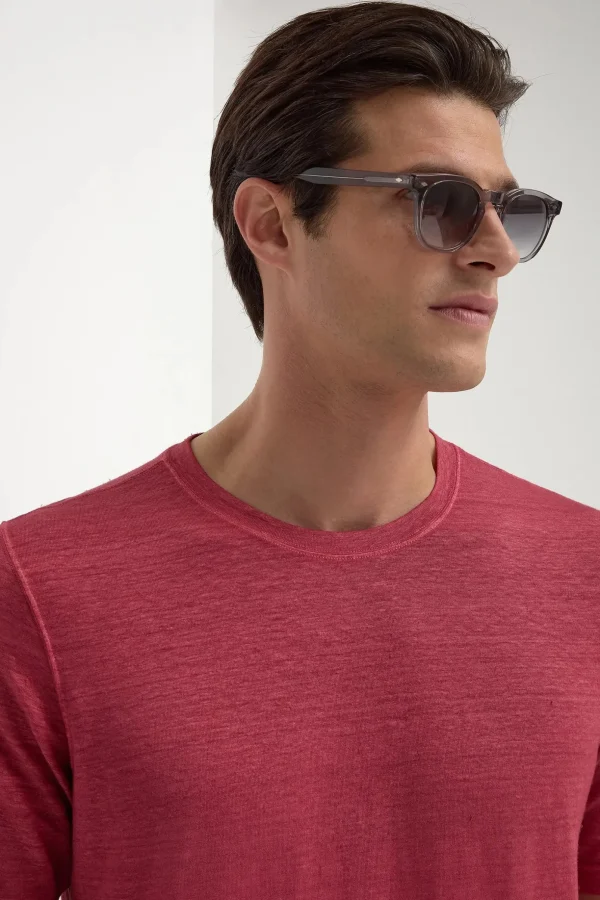 Cherry linen t-shirt - Made in Italy