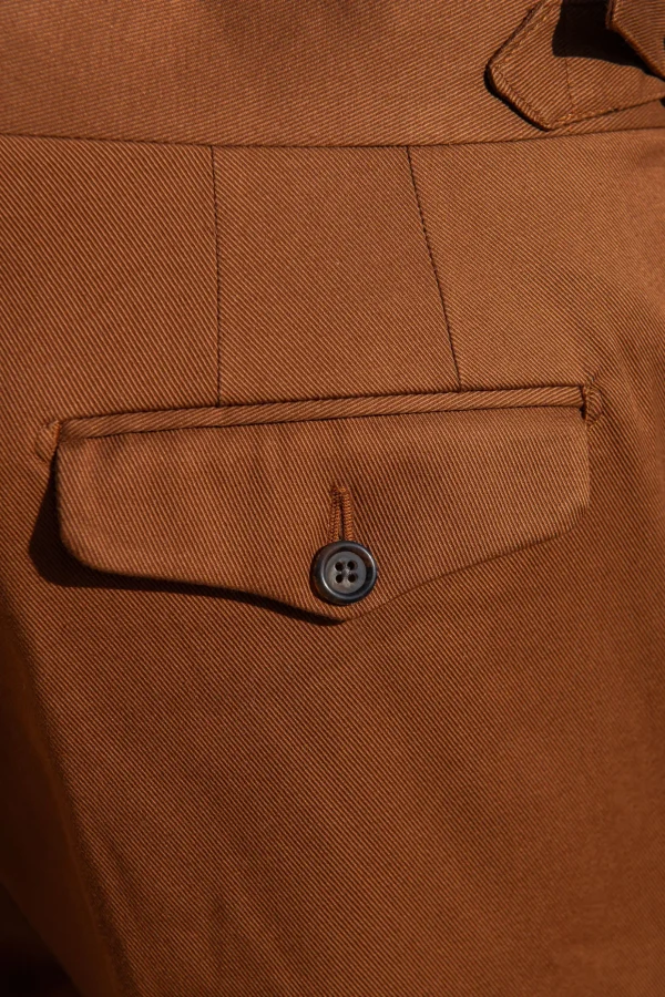 Cognac cotton shorts - Made in Italy