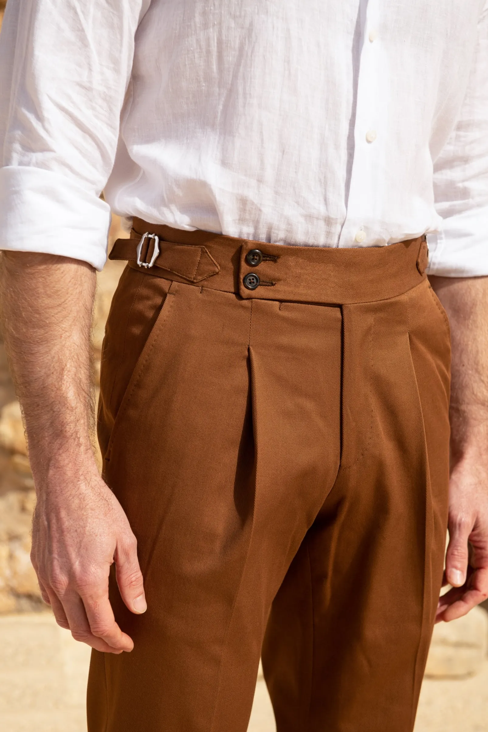 cognac_cotton_trousers_so_3.webp Cognac cotton trousers "Soragna Capsule Collection" - Made in Italy