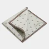 Cream flower reversible pocket square - Made in Italy