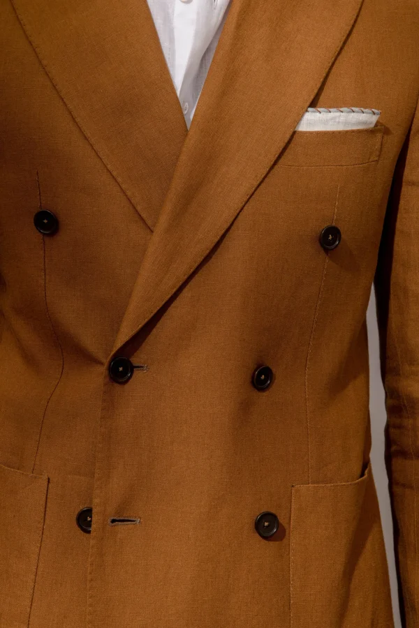 Curry double breasted jacket - Made in Italy