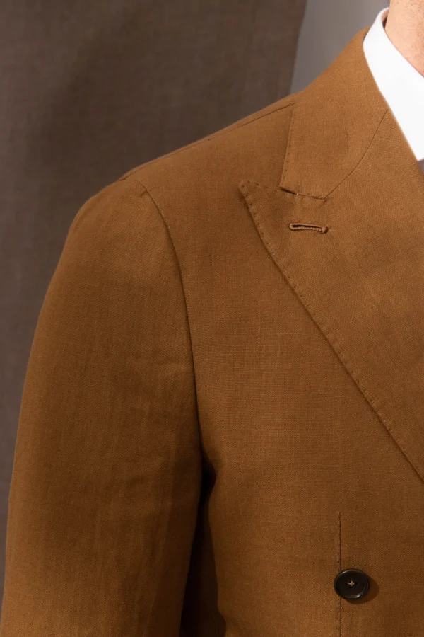 Curry double breasted jacket - Made in Italy