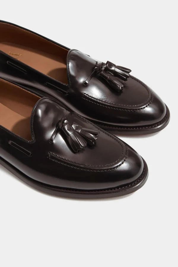 Dark brown tassel loafers - Made In Italy