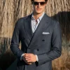 Denim double breasted suit - Made in Italy