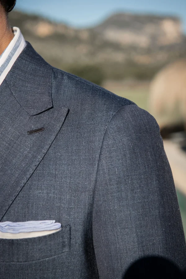 Denim double breasted suit - Made in Italy