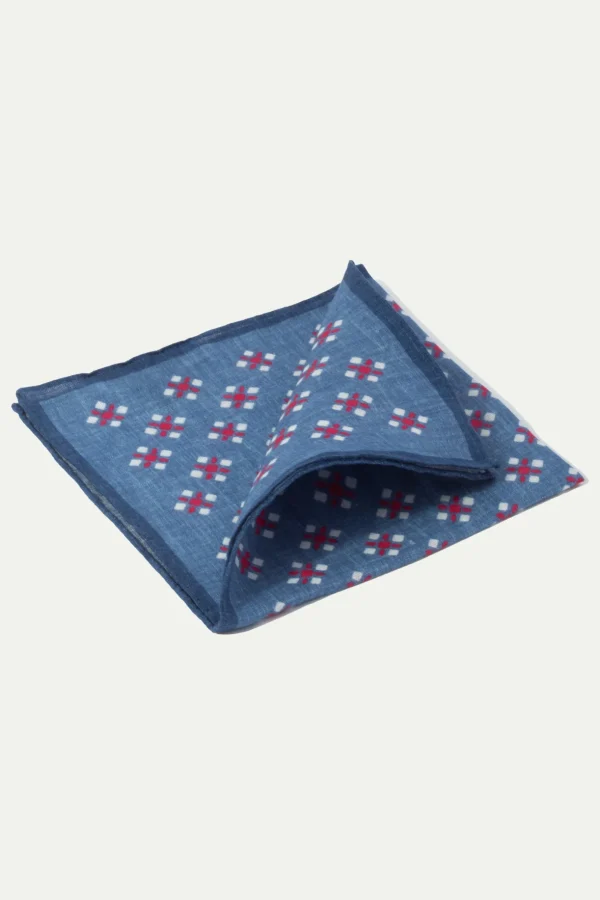 Denim fancy reversible pocket square - Made in Italy