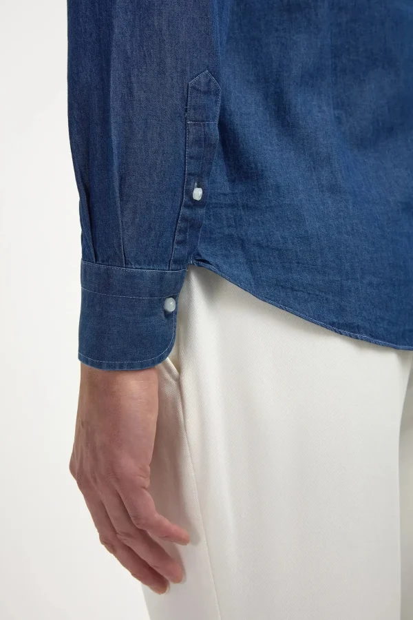 Denim popover shirt - Made in Italy