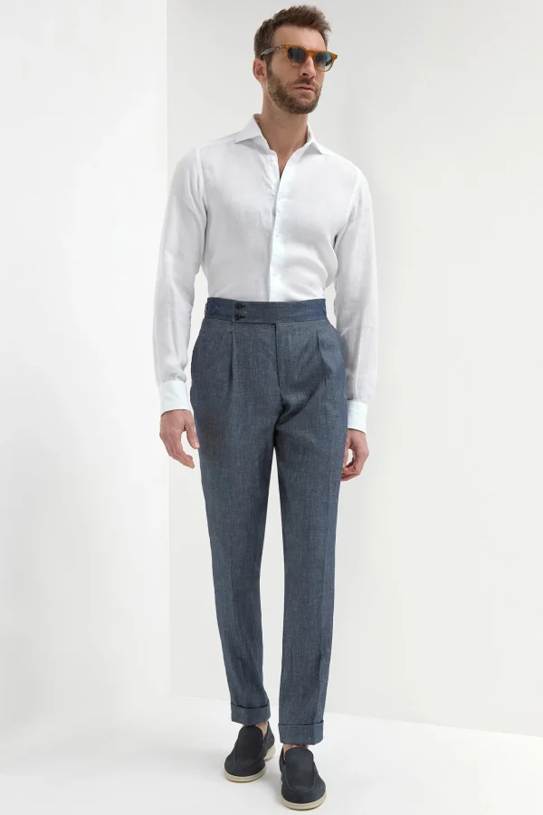 Denim stretch Soragna trousers - Made in Italy