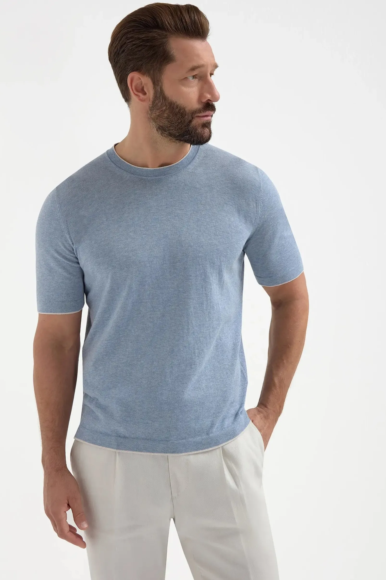 dusty_blue_knitted_tshirt_0.webp Dusty blue knitted t-shirt - Made in Italy