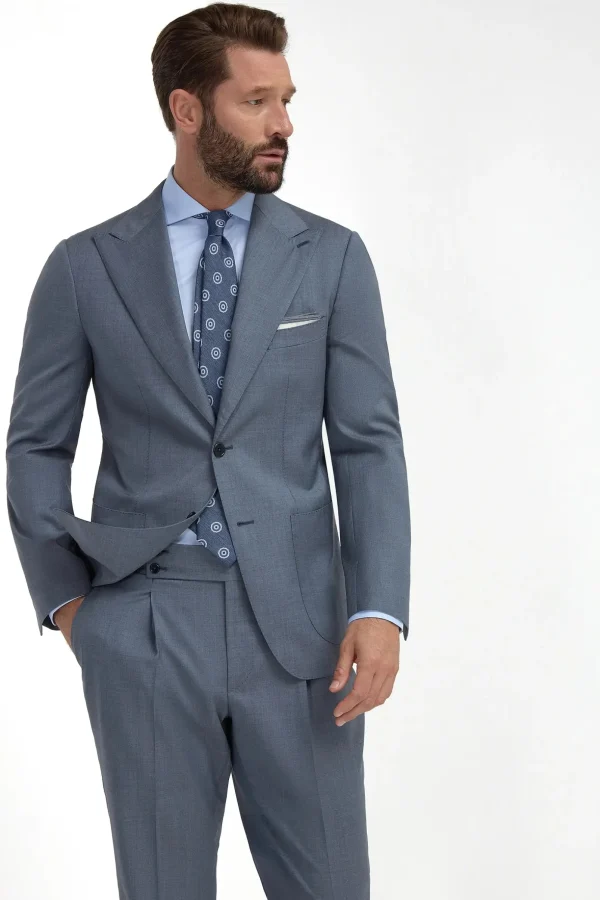 Dusty blue suit - Made in Italy