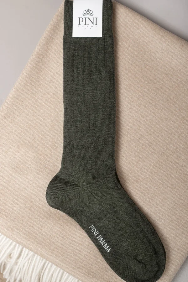 Green - Super durable Wool short socks - Made in Italy