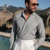 Green chambray cotton shirt - Made in Italy