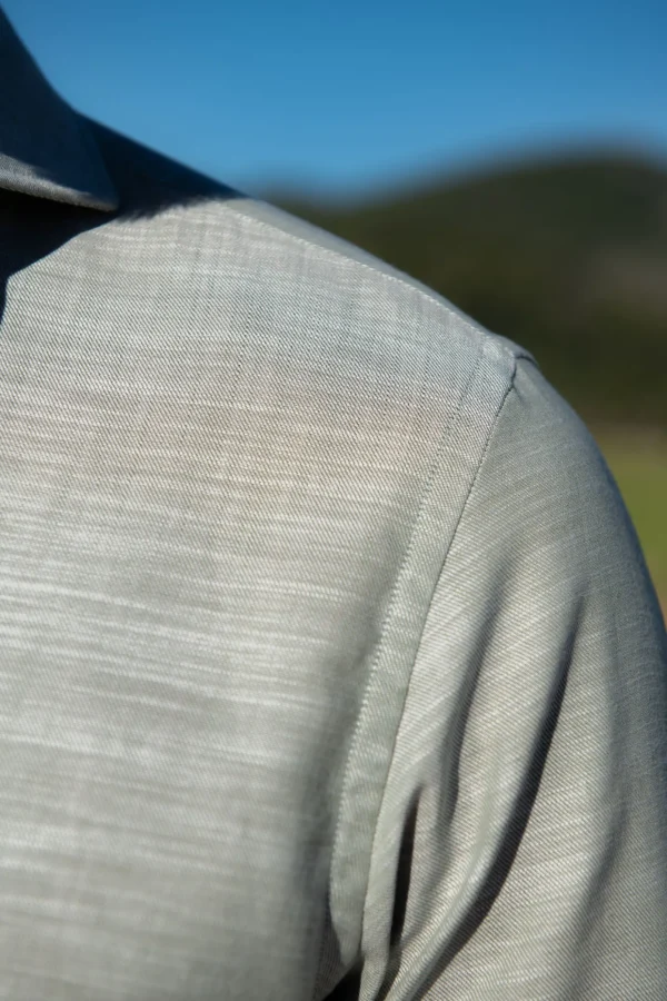 Green chambray cotton shirt - Made in Italy