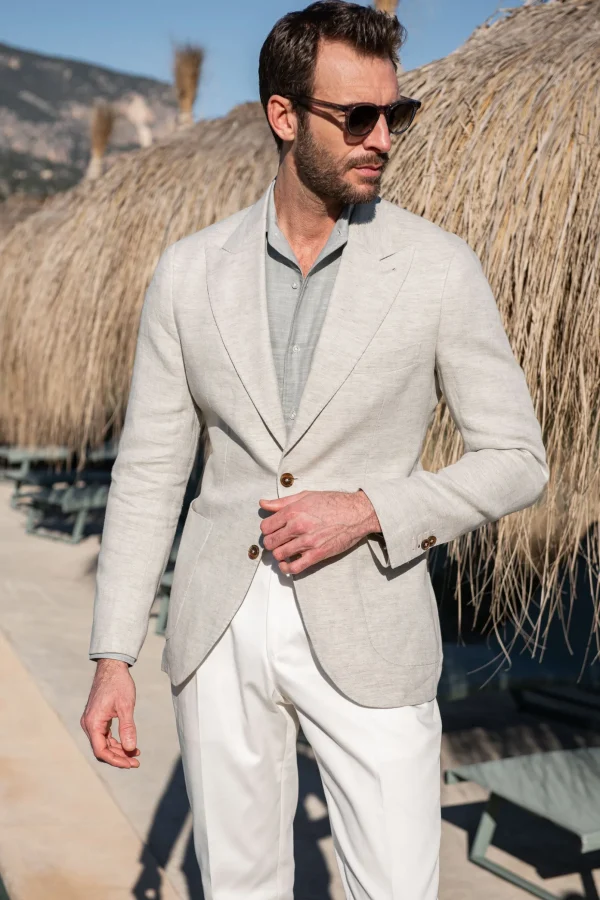 Green chambray cotton shirt - Made in Italy