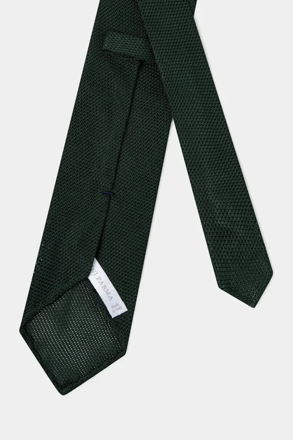 Green grenadine silk tie - Hand Made In Italy