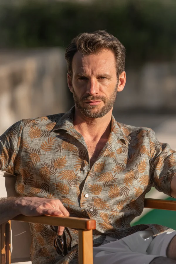 Green Hawaiana linen shirt - Made in Italy