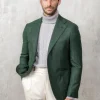 Green jacket in wool and cashmere - Made in Italy