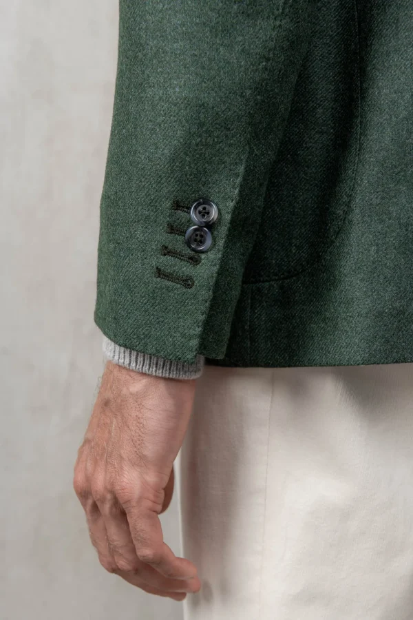 Green jacket in wool and cashmere - Made in Italy
