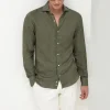 Green linen shirt - Made in Italy