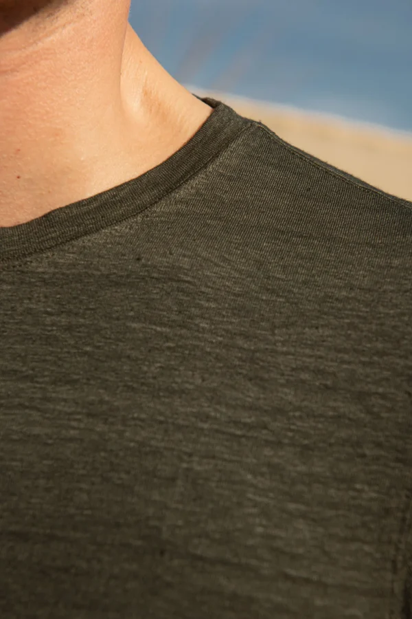 Green linen t-shirt - Made in Italy