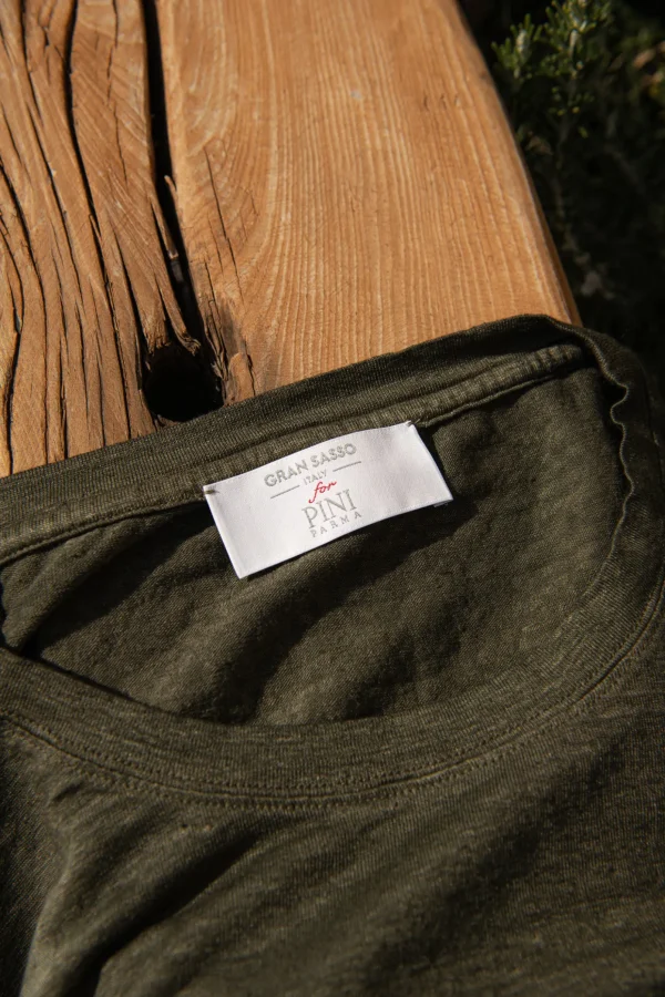 Green linen t-shirt - Made in Italy