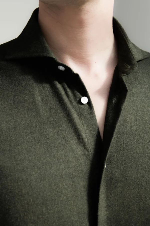 Green Shirt - Flannel Touch - Made in Italy