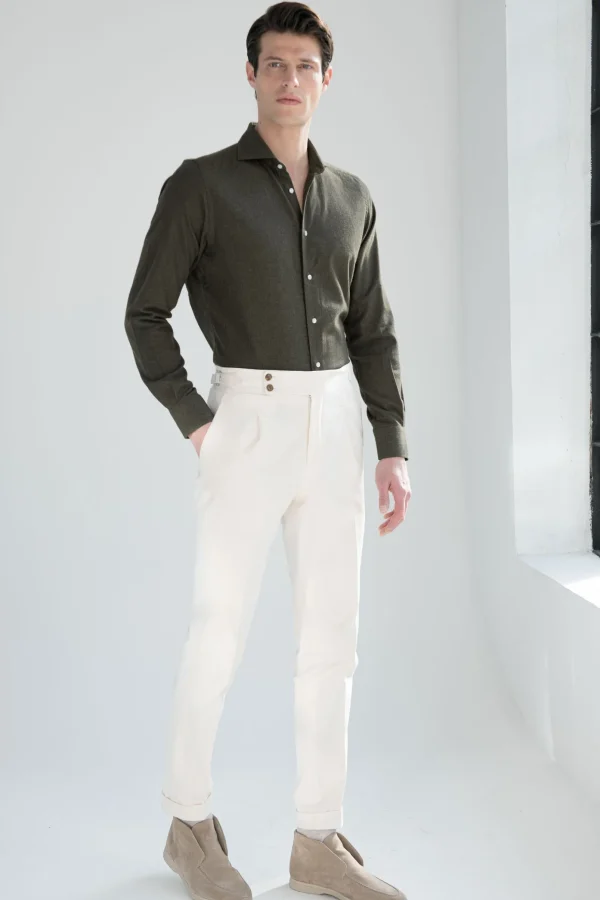 Green Shirt - Flannel Touch - Made in Italy