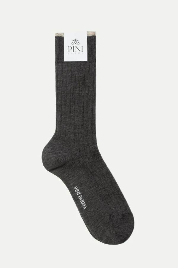 Grey - Super durable Wool short socks - Made in Italy