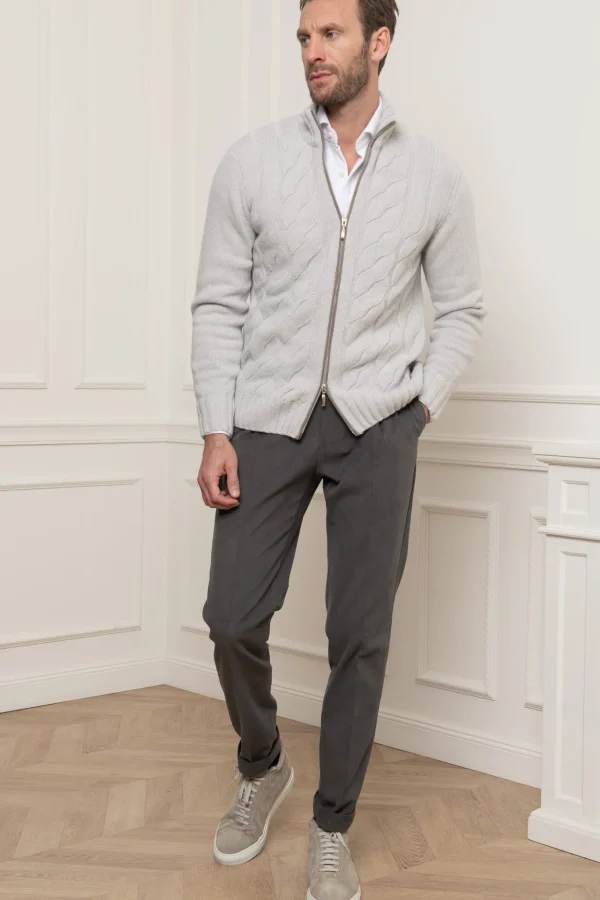 Grey Cotton Biella Trousers - Made in Italy