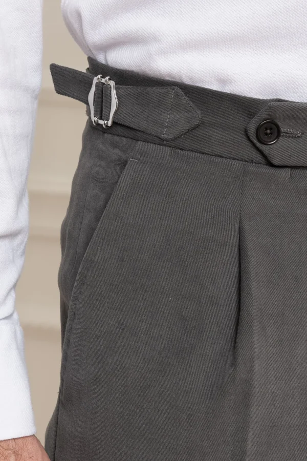 Grey Cotton Biella Trousers - Made in Italy