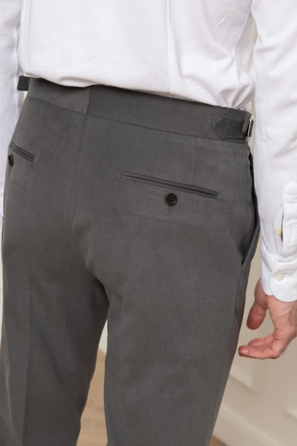 Grey Cotton Biella Trousers - Made in Italy