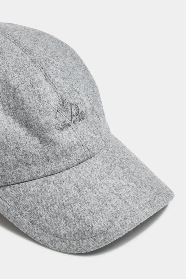 Grey flannel baseball cap - Made in Italy