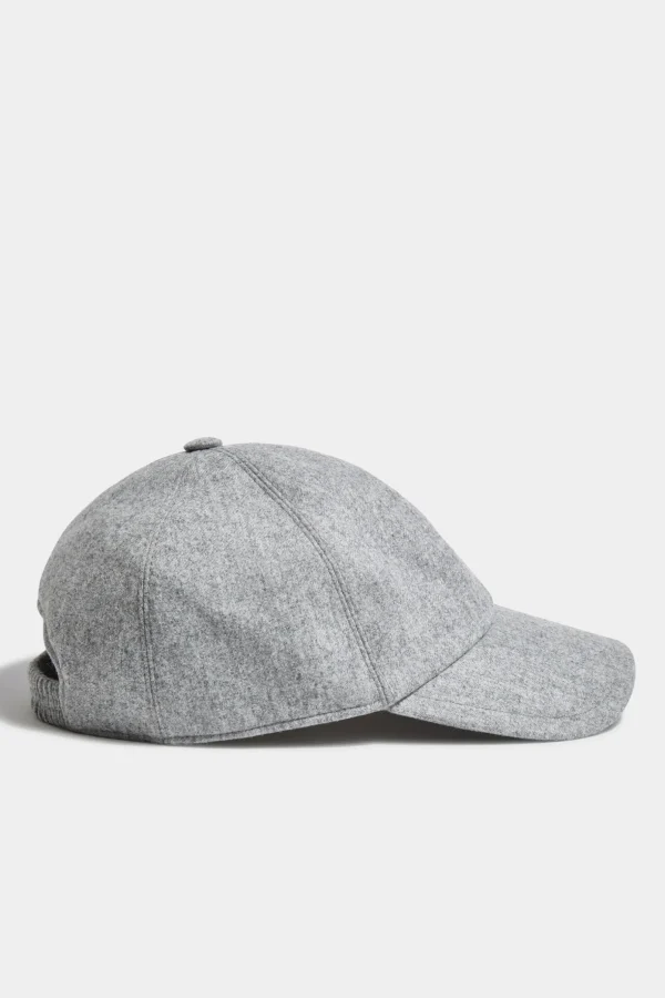 Grey flannel baseball cap - Made in Italy