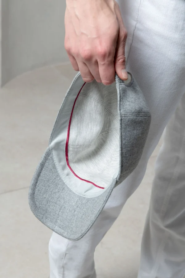 Grey flannel baseball cap - Made in Italy