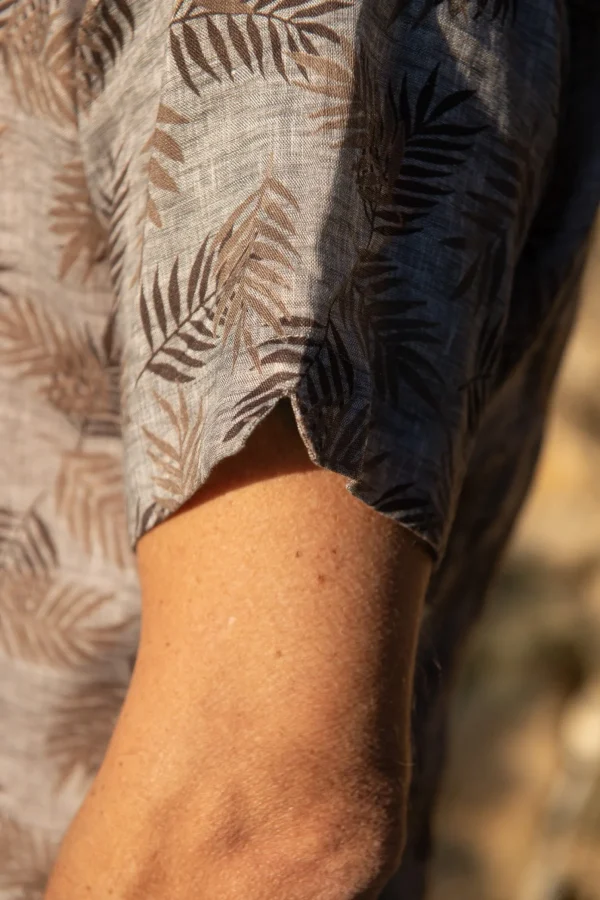 Grey Hawaiana linen shirt - Made in Italy