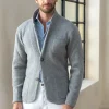 Grey knitted jacket – wool and cashmere – Made in Italy