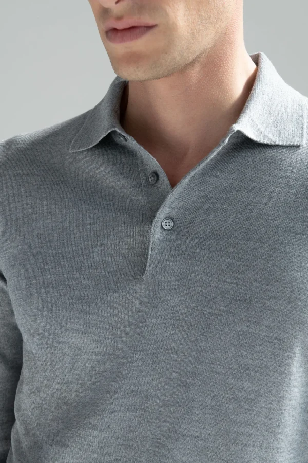 Grey Merino polo – Made in Italy