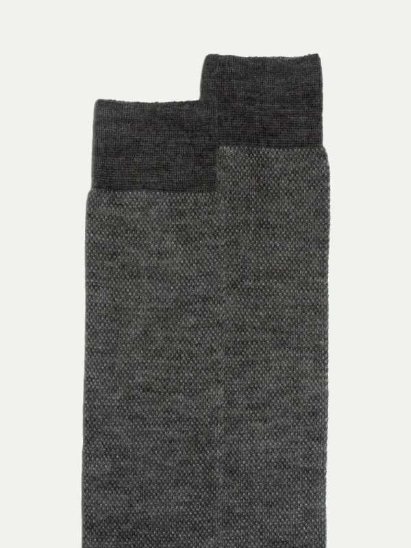 Grey micro fancy short socks - Made in Italy